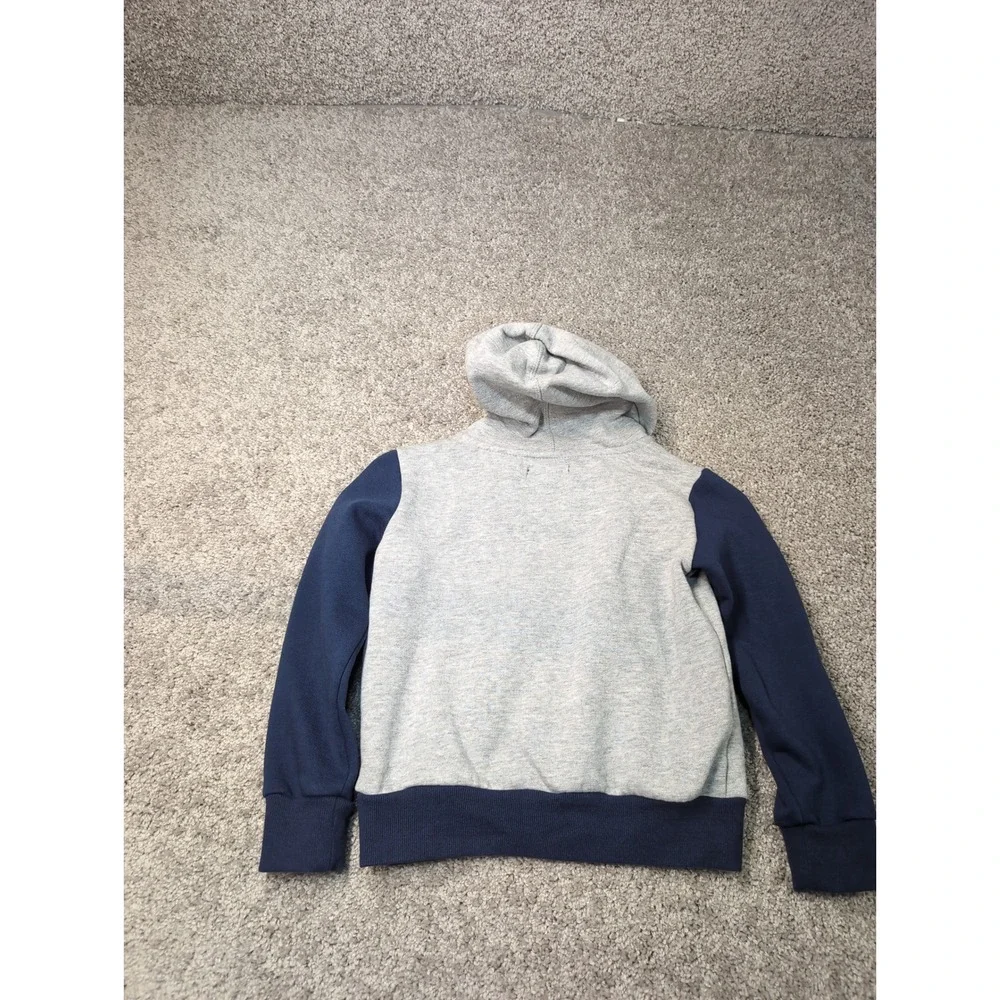 7 For All Mankind Boys Hoodie Gray Navy Colorblock Pullover Size 5‎